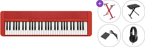 Keyboard med berøringsrespons Casio CT-S1 Standard SET Keyboard med berøringsrespons Red - 1
