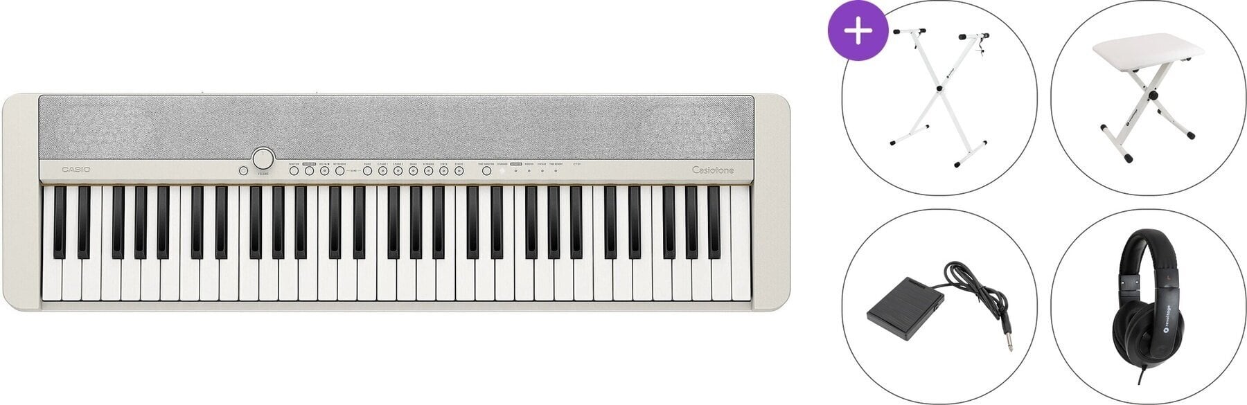 Keyboard s dynamikou Casio CT-S1 Standard SET Keyboard s dynamikou White
