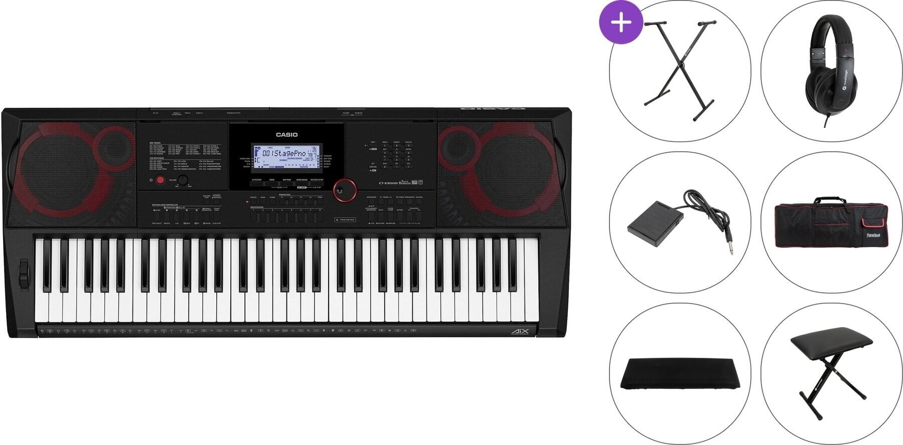 Keyboard s dynamikou Casio CT-X3000 Premium SET Keyboard s dynamikou