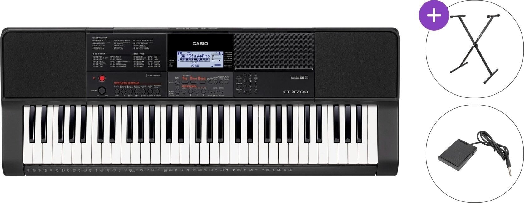 Keyboard med berøringsrespons Casio CT-X700 Basic SET Keyboard med berøringsrespons