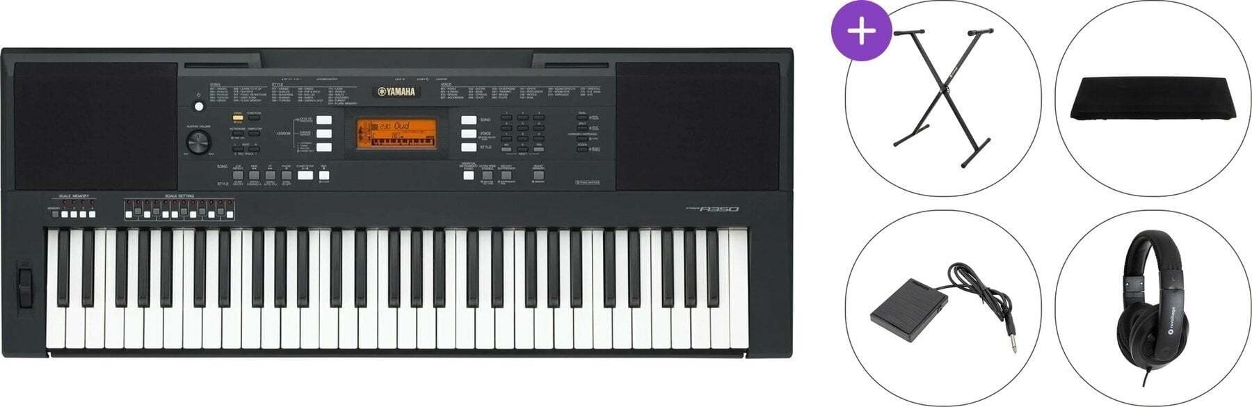 Keyboard med berøringsrespons Yamaha PSR-A350 Standard SET Keyboard med berøringsrespons