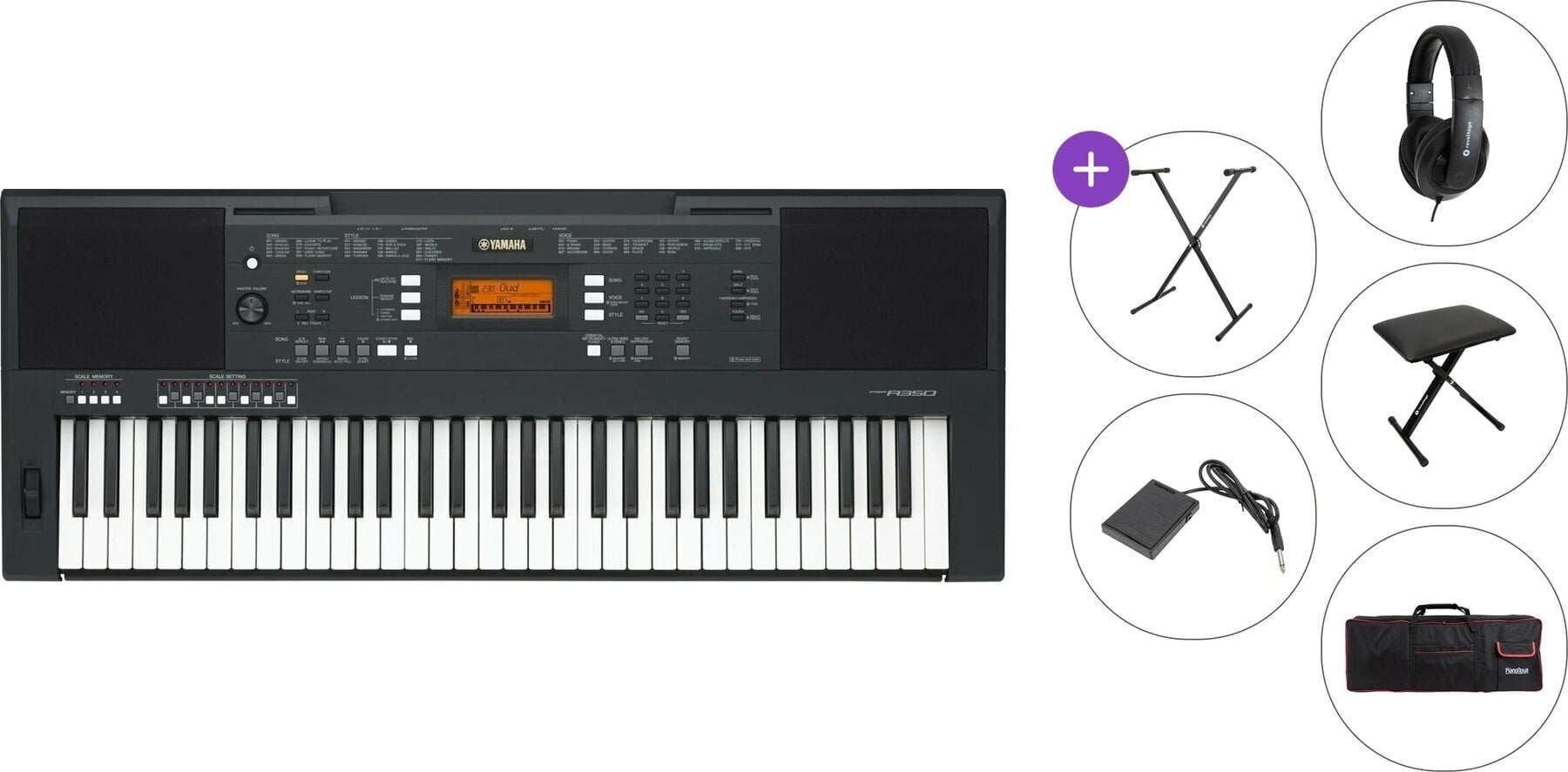 Keyboard med berøringsrespons Yamaha PSR-A350 Premium SET Keyboard med berøringsrespons