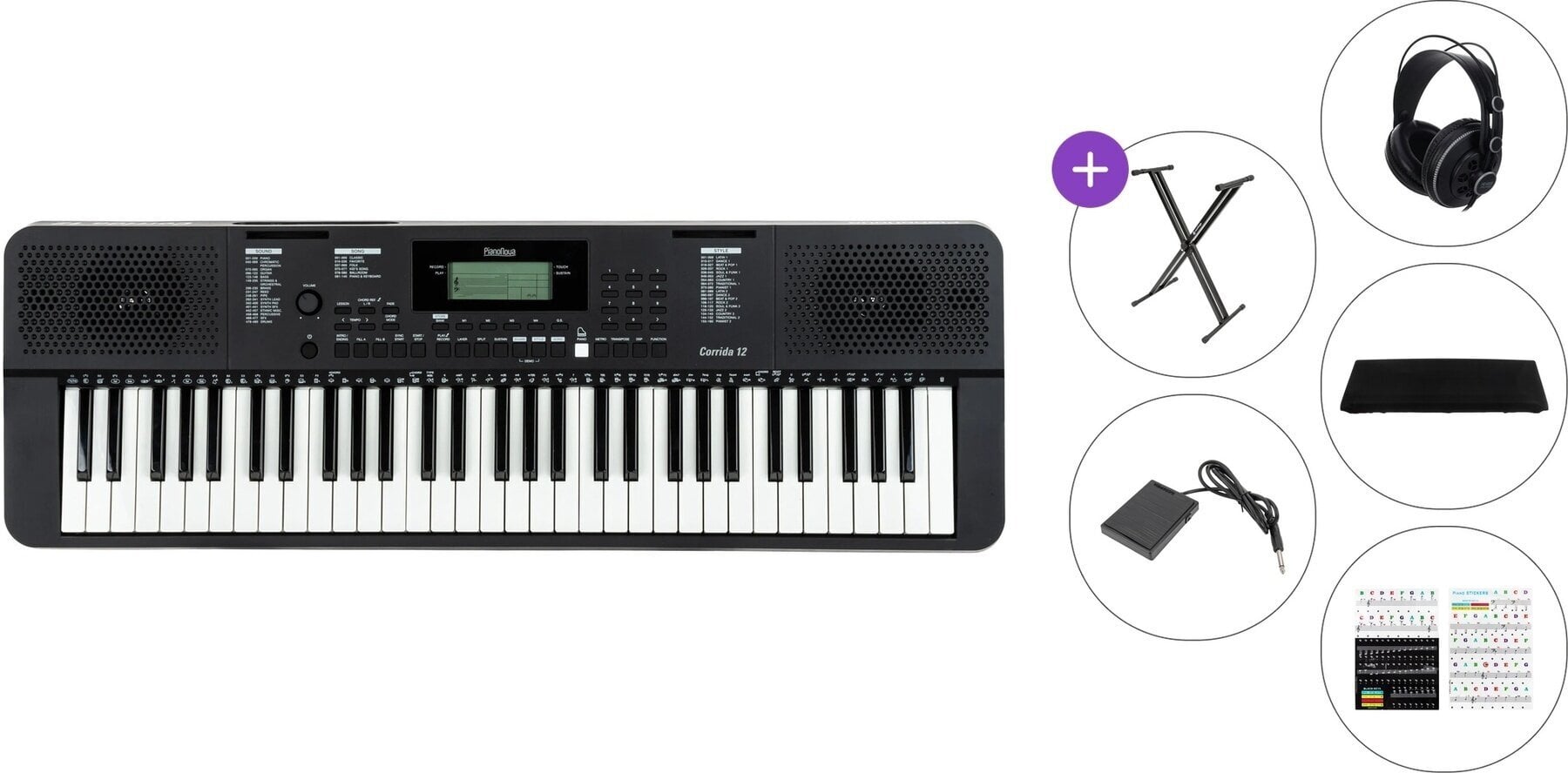 Keyboard med berøringsrespons Pianonova Corrida 12 Premium SET Keyboard med berøringsrespons