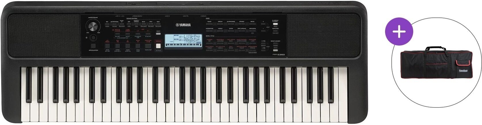 Keyboard mit Touch Response Yamaha PSR-E383 Basic SET Keyboard mit Touch Response Black