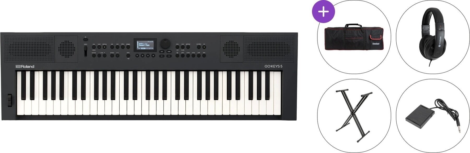 Clavier dynamique Roland GO:KEYS 5 Standard SET Clavier dynamique Graphite