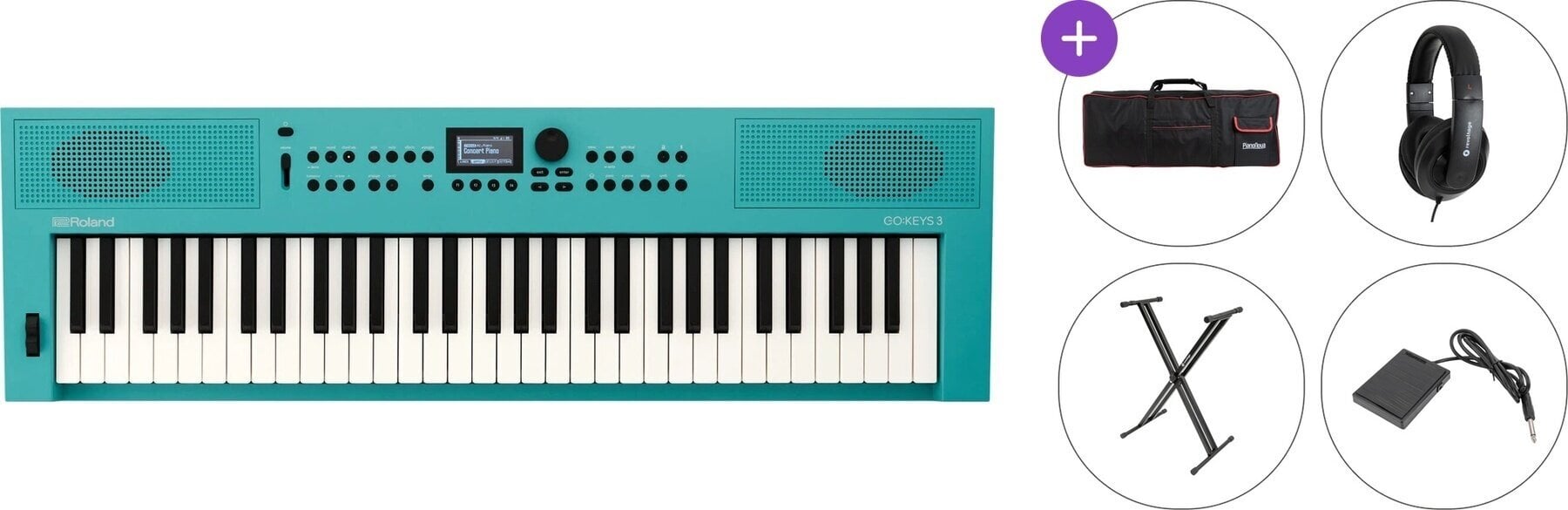 Clavier dynamique Roland GO:KEYS 3 Standard SET Clavier dynamique Turquoise
