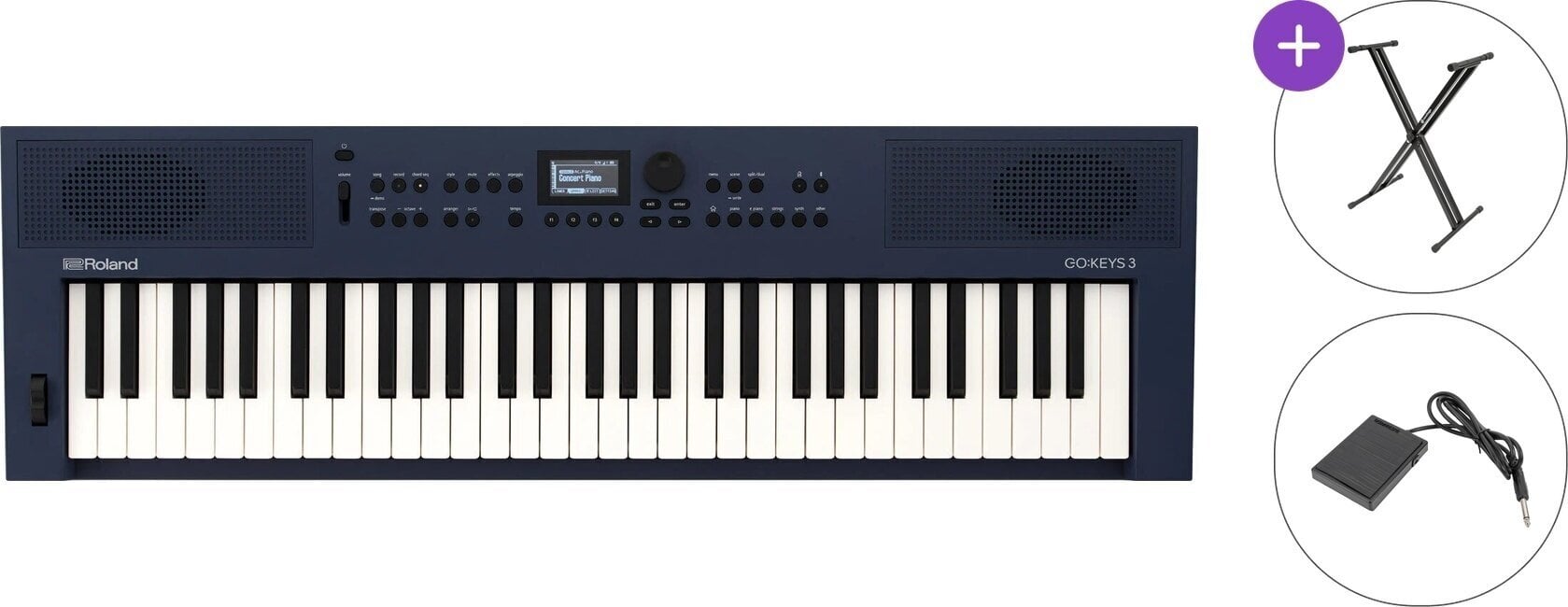 Clavier dynamique Roland GO:KEYS 3 Basic SET Clavier dynamique Midnight Blue