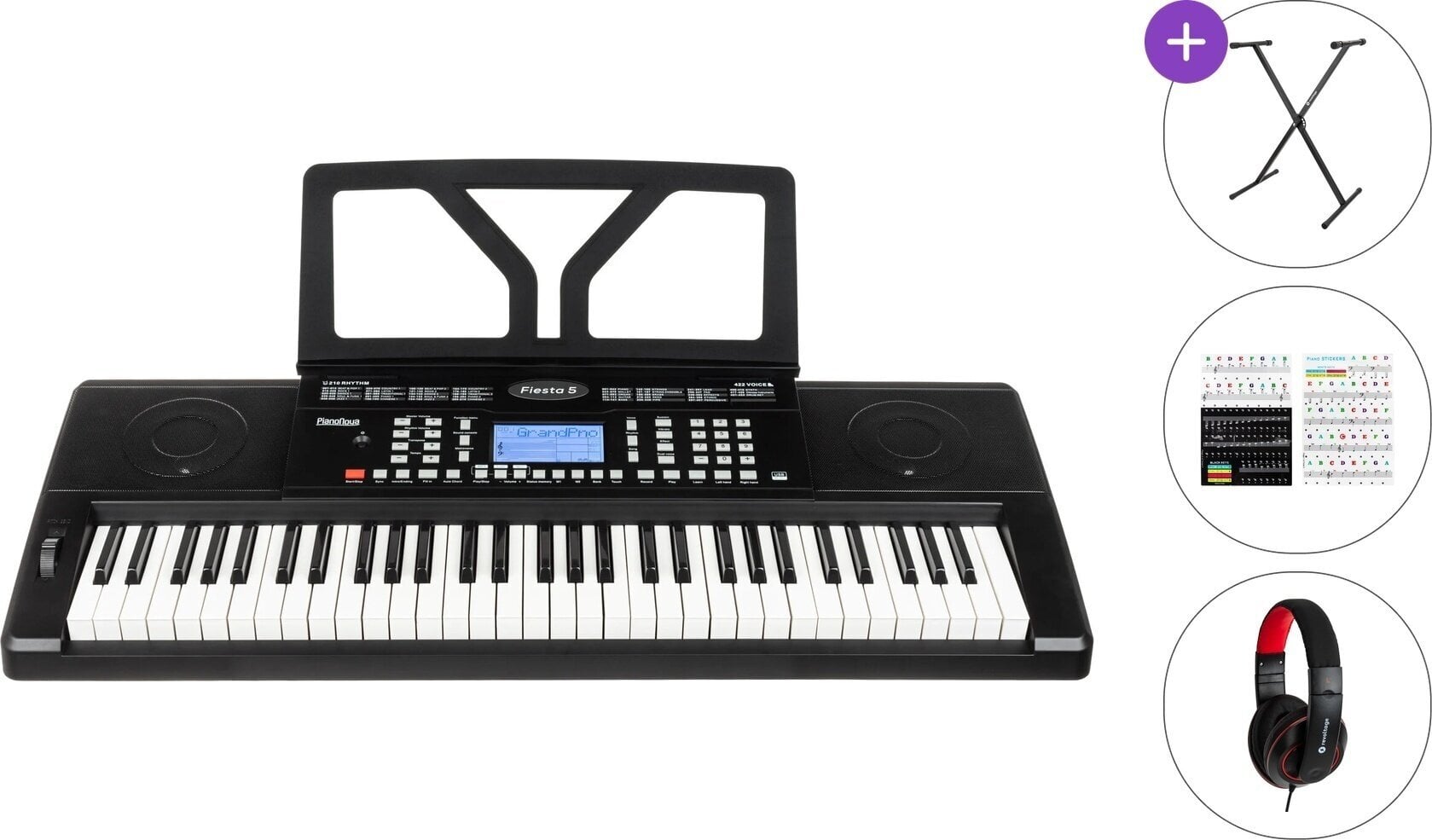 Klaviatūra ar pieskāriena reakciju Pianonova Fiesta 5 Standard SET Klaviatūra ar pieskāriena reakciju Black