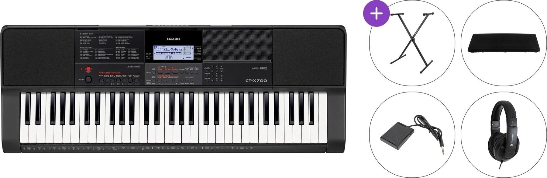 Keyboard met aanslaggevoeligheid Casio CT-X700 Standard SET Keyboard met aanslaggevoeligheid