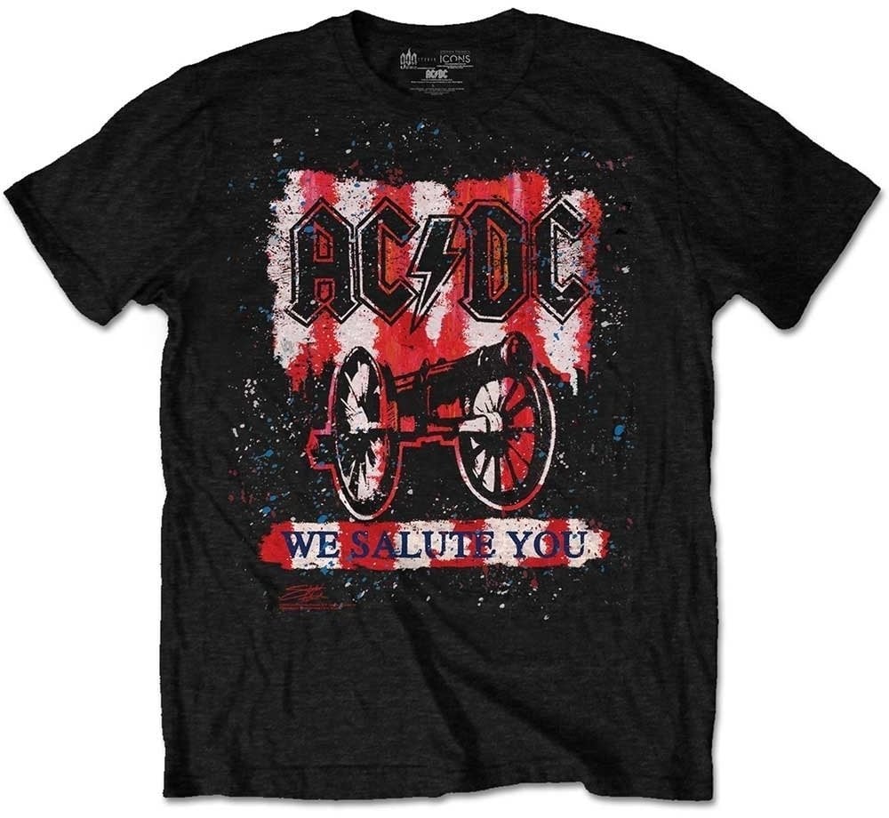Camiseta de manga corta AC/DC Camiseta de manga corta We Salute You Bold Negro M