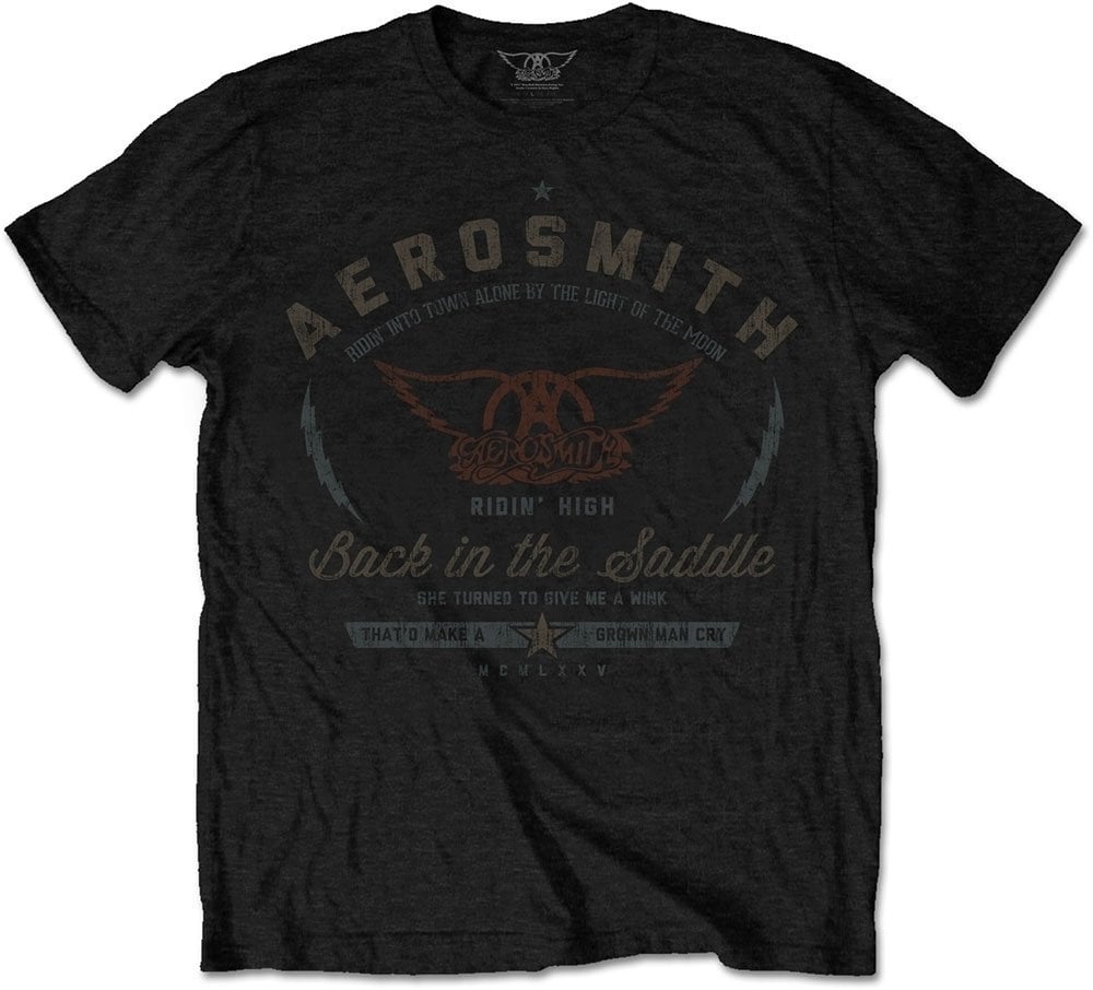 T-Shirt Aerosmith T-Shirt Back in the Saddle Schwarz M