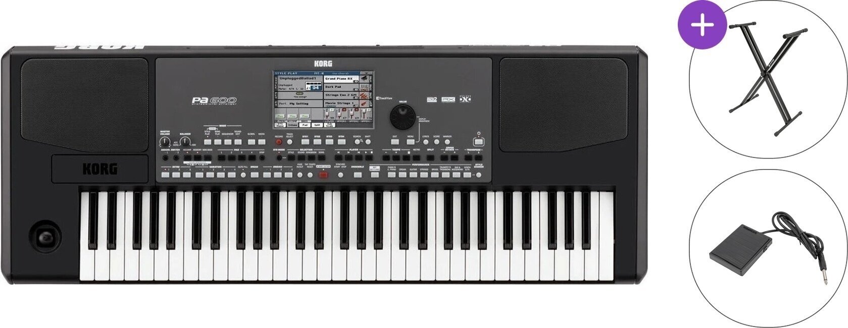 Profesionāla klaviatūra Korg PA600 Basic SET Profesionāla klaviatūra