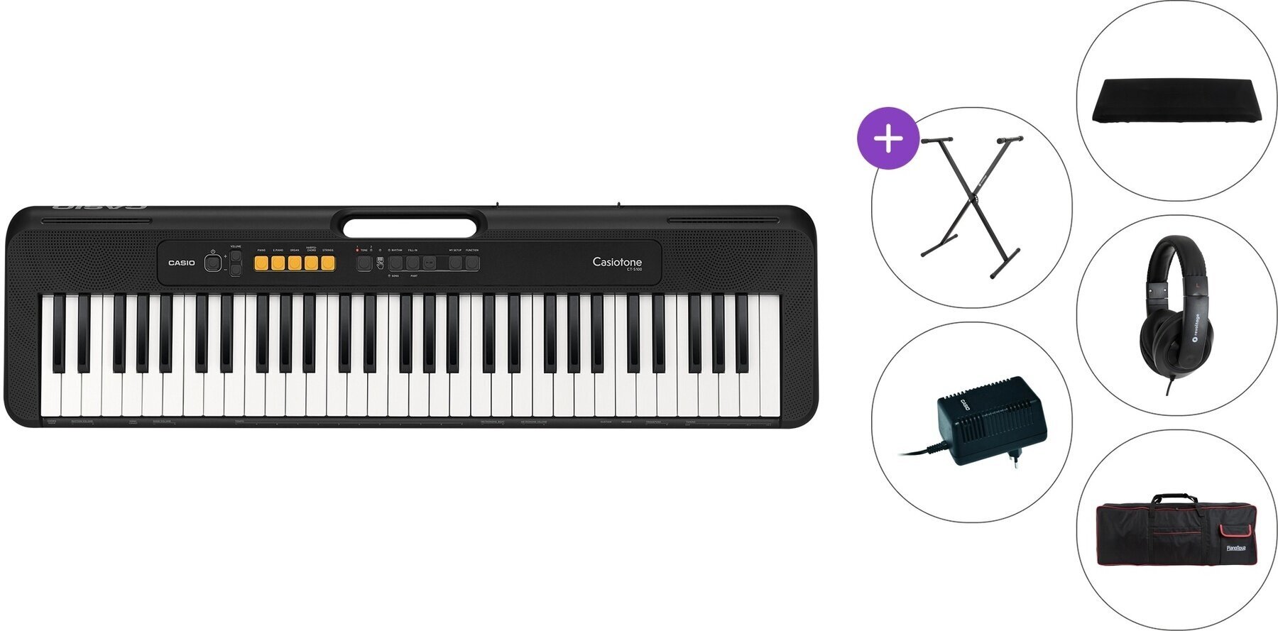 Klaviatūra bez pieskāriena reakcijas Casio CT-S100 Premium SET Klaviatūra bez pieskāriena reakcijas