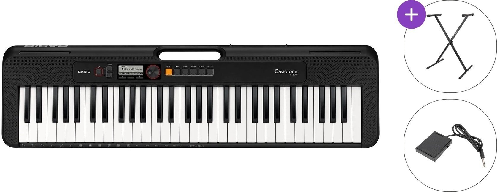 Keyboard zonder aanslaggevoeligheid Casio CT-S200 Basic SET Keyboard zonder aanslaggevoeligheid Black