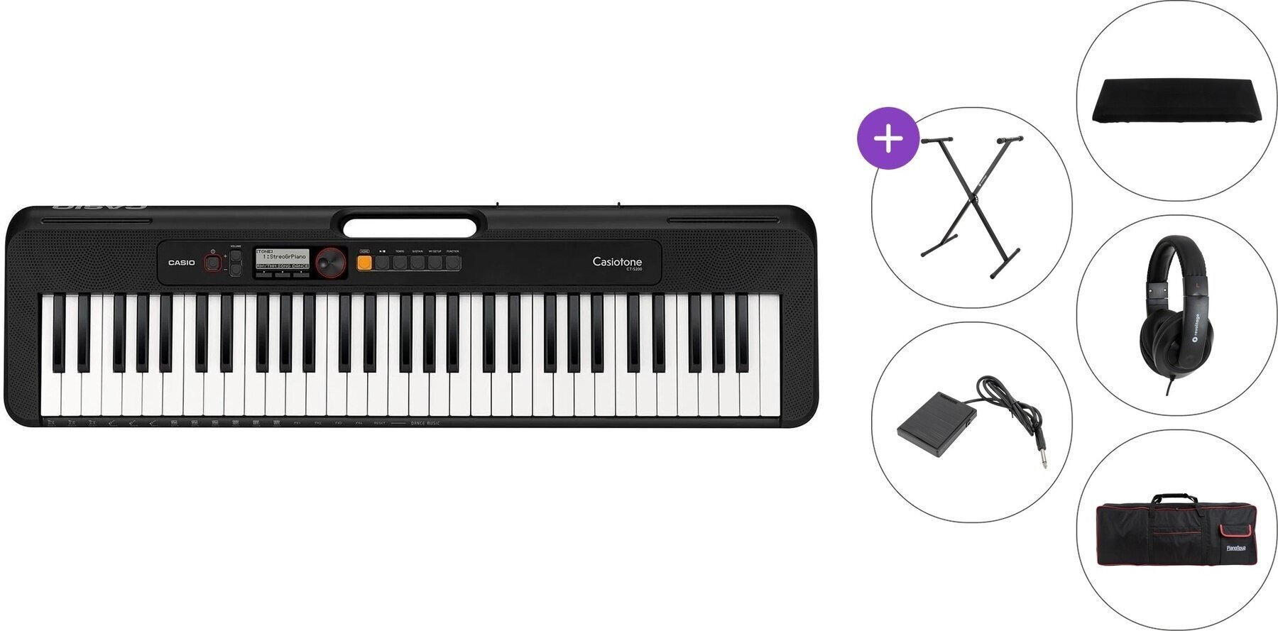 Keyboard zonder aanslaggevoeligheid Casio CT-S200 Premium SET Keyboard zonder aanslaggevoeligheid Black