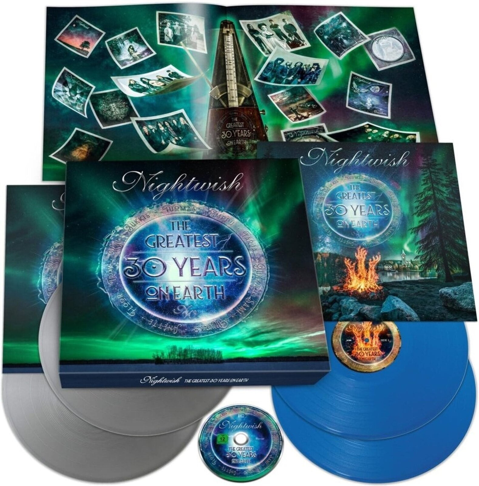LP ploča Nightwish - The Greatest 30 Years On Earth (Box Set) (Silver/Blue Coloured) (4 LP + Blu-ray)