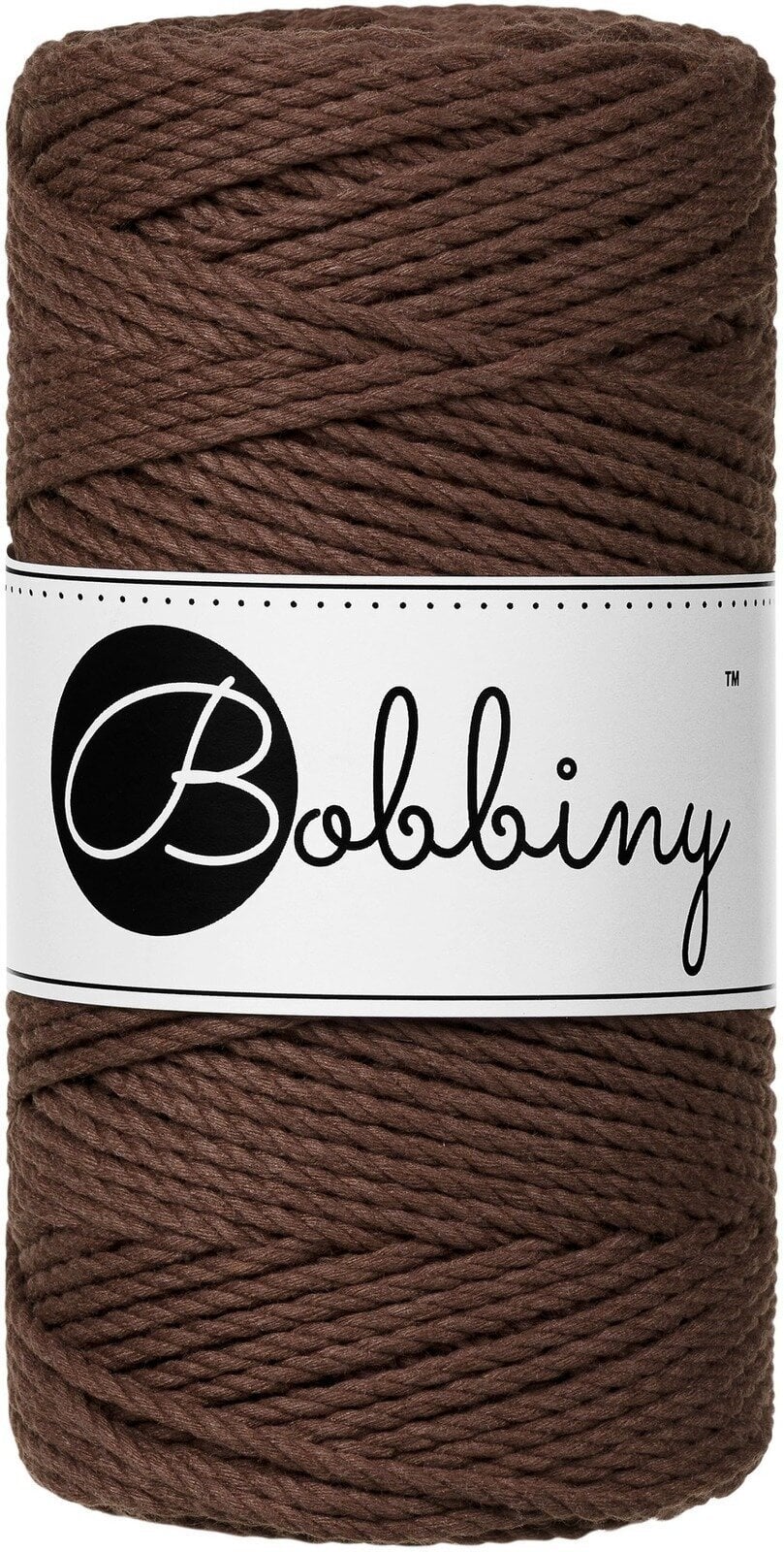 Kanap Bobbiny 3PLY Macramé Rope 3 mm 100 m Chocolate Brown Kanap