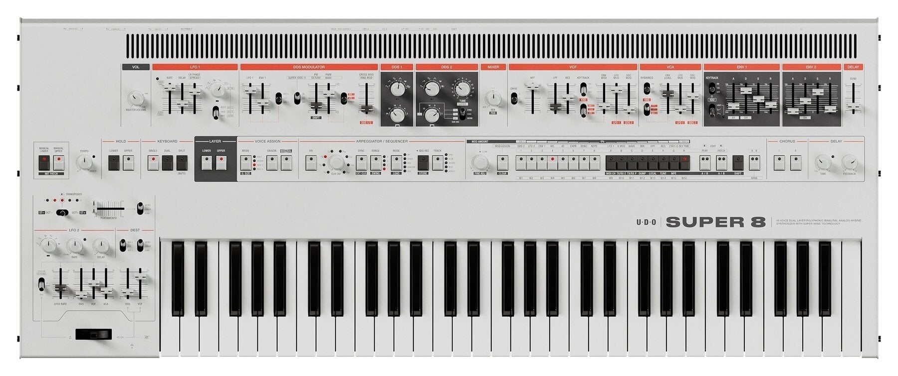 Sintetizador UDO Super 8 Keyboard Sintetizador White