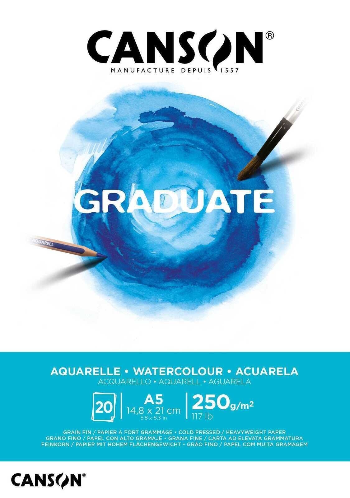 Carnet de croquis Canson Graduate Watercolour Graduate Carnet de croquis A5 250 g