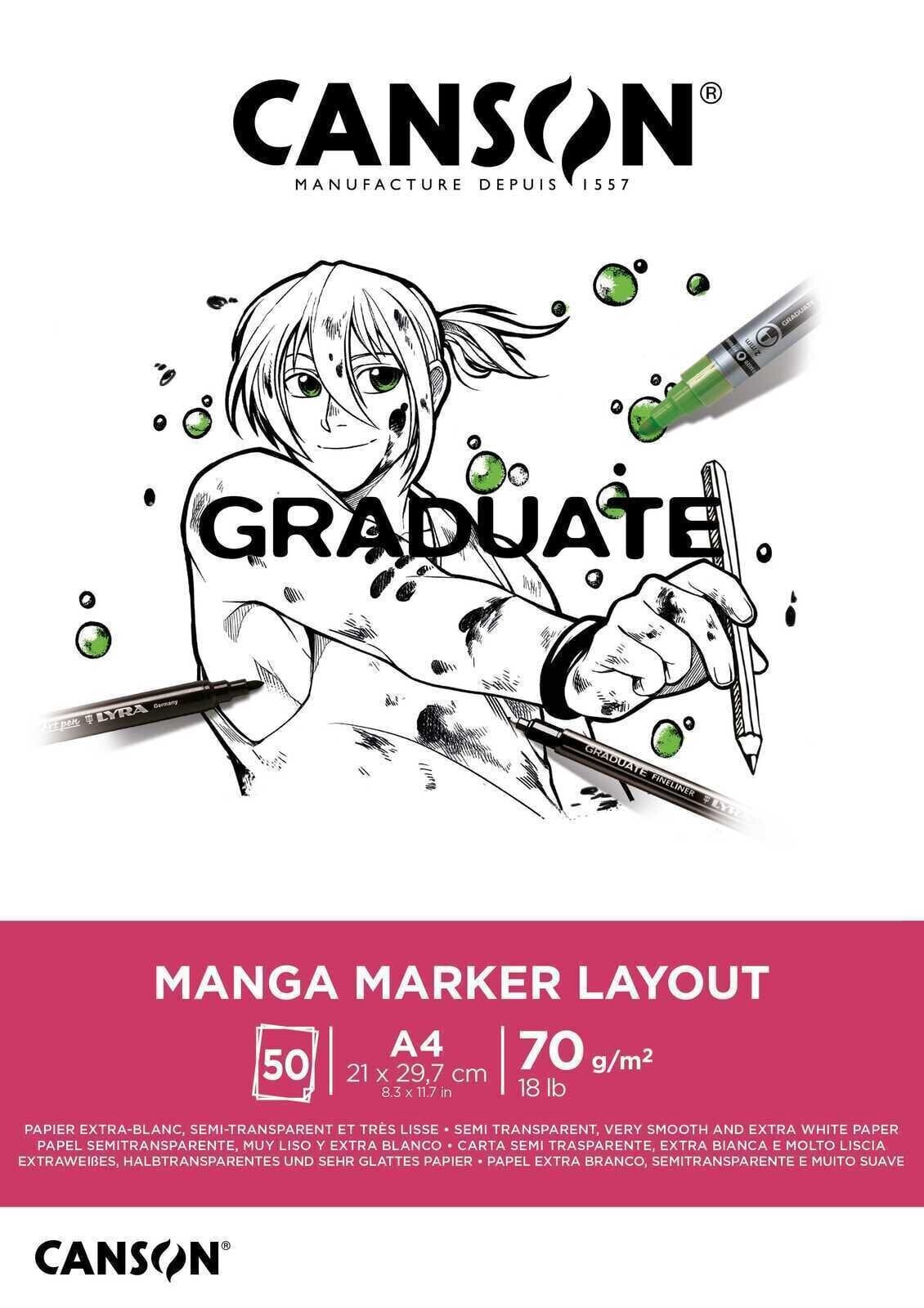 Carnet de croquis Canson Graduate Manga Marker Layout Graduate Carnet de croquis A4 70 g