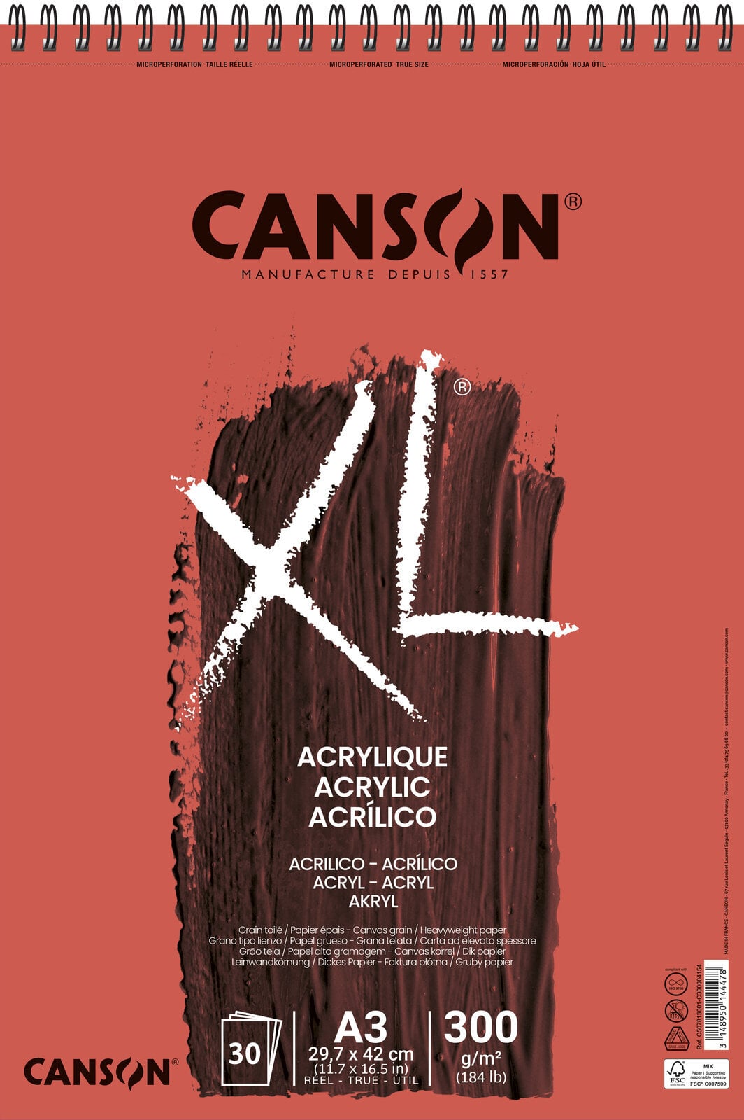 Carnet de croquis Canson XL Acrylic XL Carnet de croquis A3 300 g