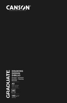 Carnet de croquis Canson Graduate Drawing stapled Book Graduate Carnet de croquis 40 A5 140 g - 1