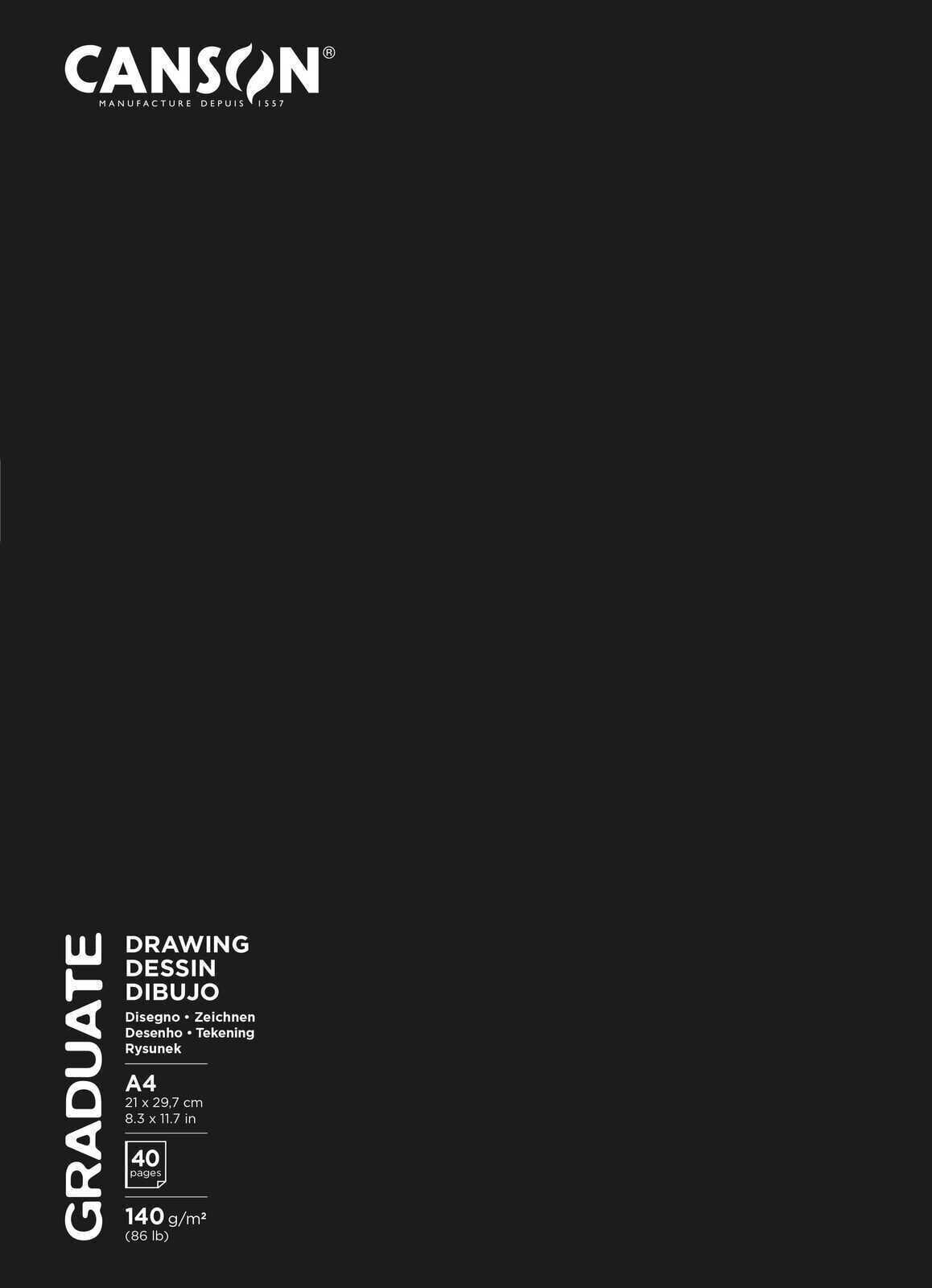 Carnet de croquis Canson Graduate Drawing stapled Book Graduate Carnet de croquis 40 A4 140 g
