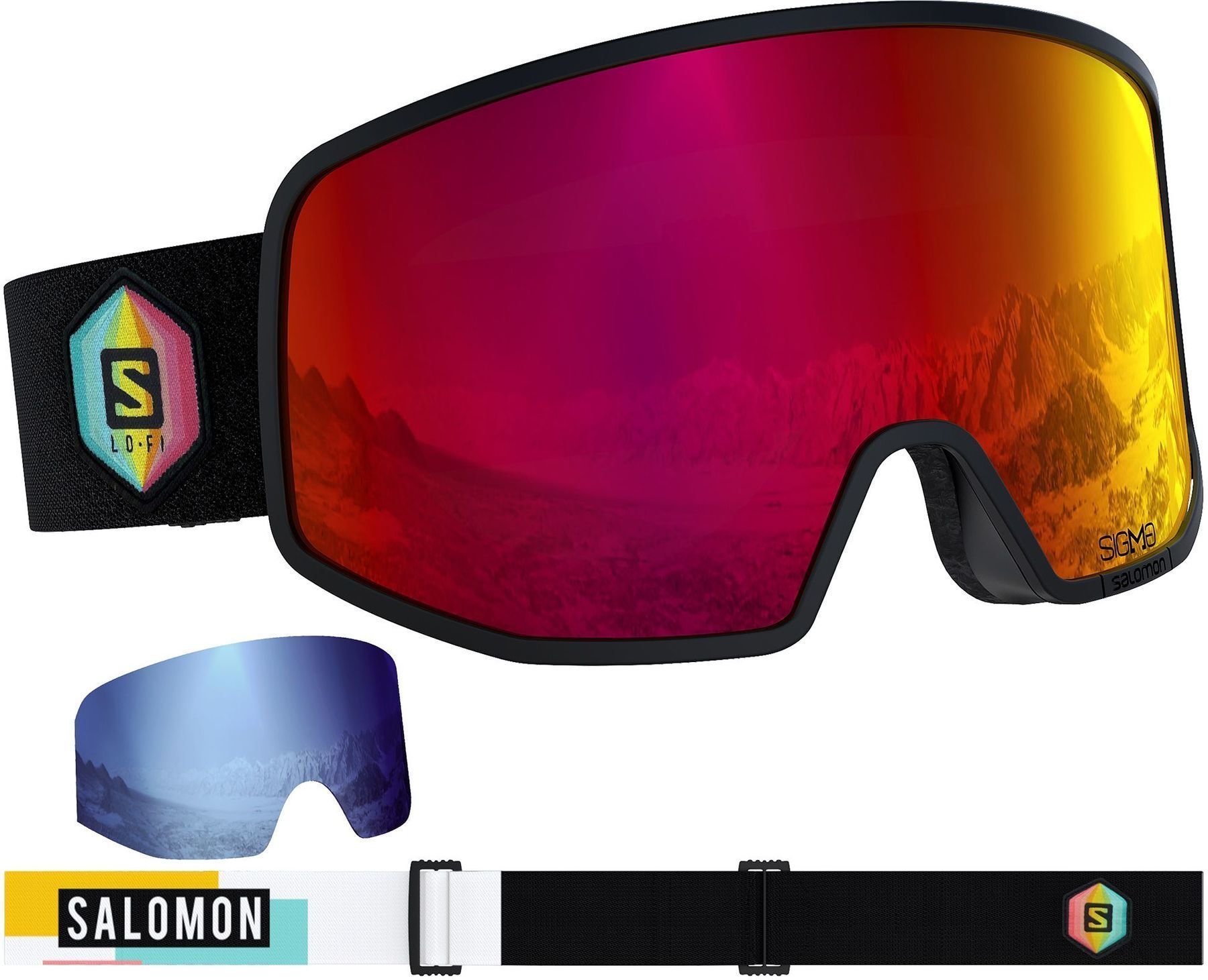 Ski Brillen Salomon LO FI Sigma Black/Safran Ski Brillen