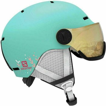 Ski Helmet Salomon Grom Visor Aruba Glossy S (49-53 cm) Ski Helmet - 1