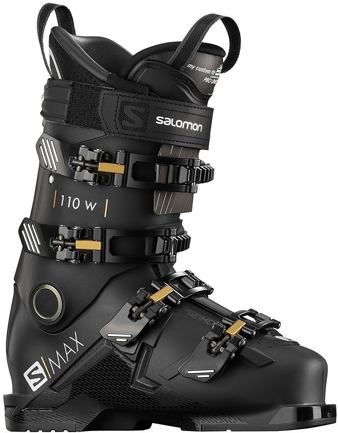 Botas de esqui alpino Salomon S/MAX W Black/Gold Glow 23/23,5 Botas de esqui alpino