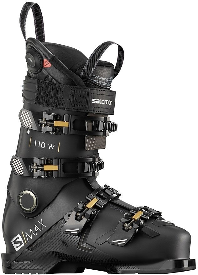 Обувки за ски спускане Salomon S/MAX W CHC Black/Gold Glow 25/25,5 Обувки за ски спускане