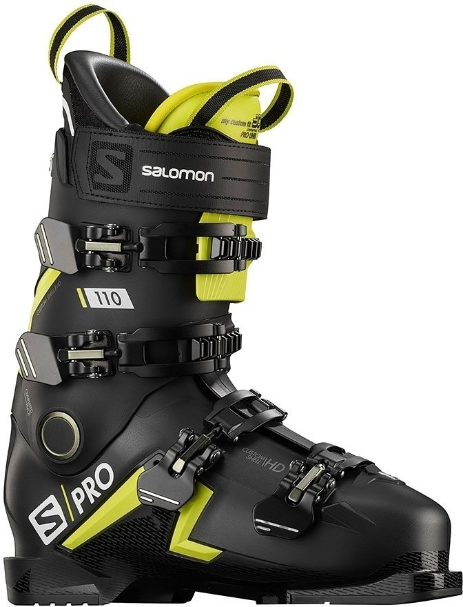 Обувки за ски спускане Salomon S/PRO Black/Acid Green/White 26/26,5 Обувки за ски спускане