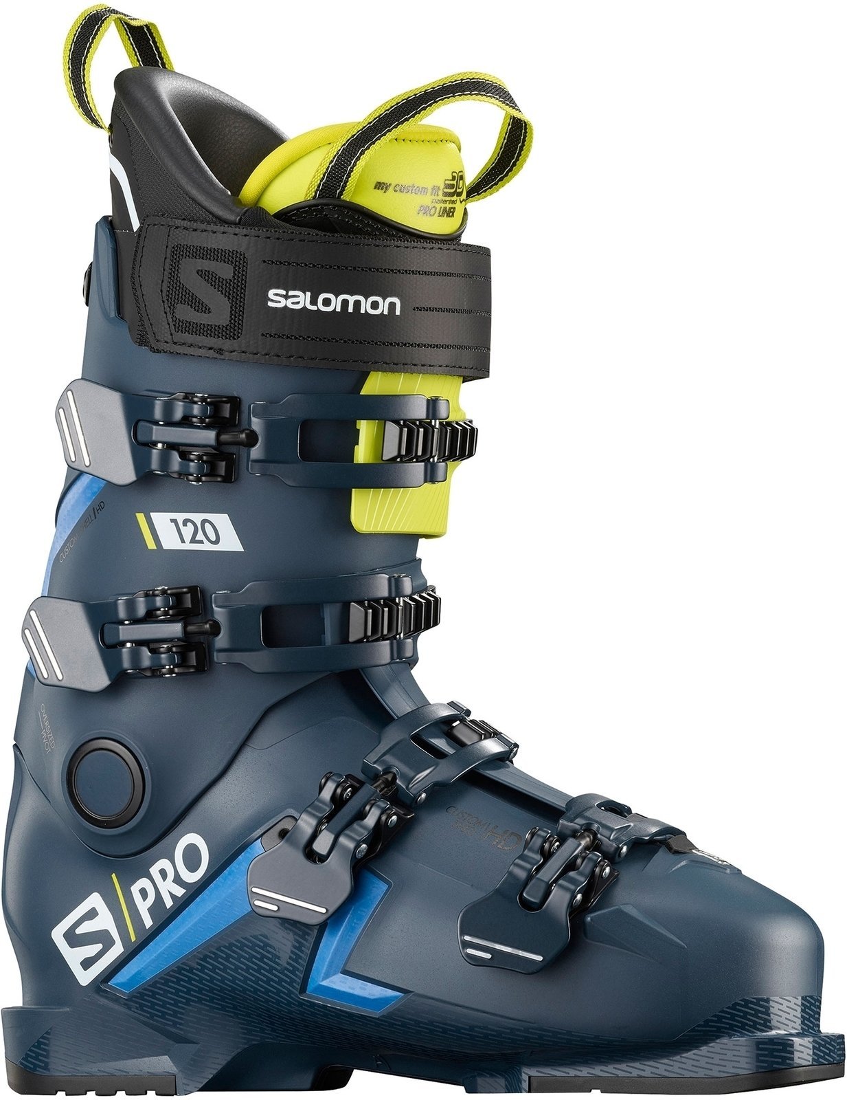 Chaussures de ski alpin Salomon S/PRO Petrol Blue/Race Blue/Acid Green 27/27,5 Chaussures de ski alpin