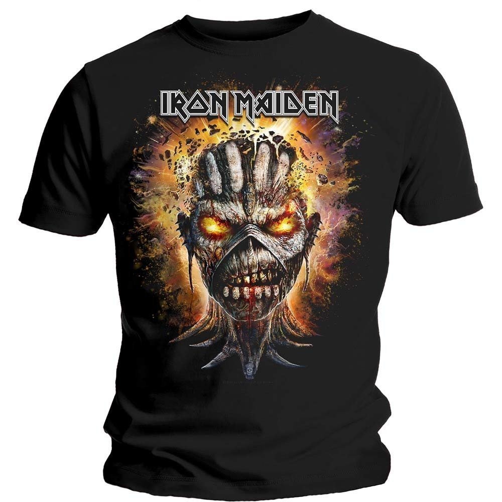 Shirt Iron Maiden Shirt Eddie Exploding Head Unisex Zwart L