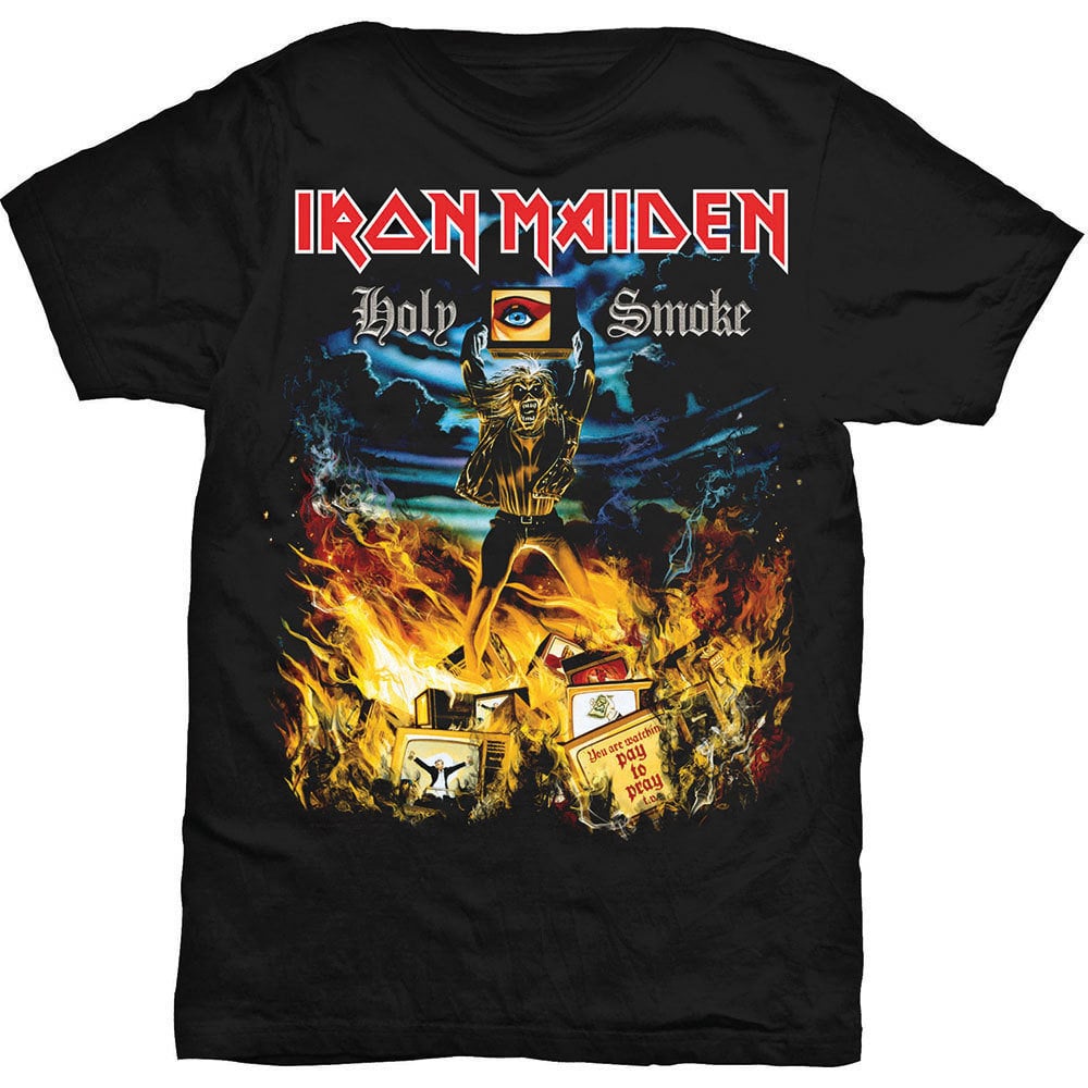 Skjorta Iron Maiden Unisex Tee Holy Smoke L