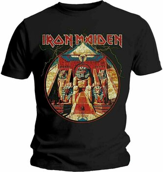 T-Shirt Iron Maiden T-Shirt Powerslave Lightning Circle Unisex Black S - 1