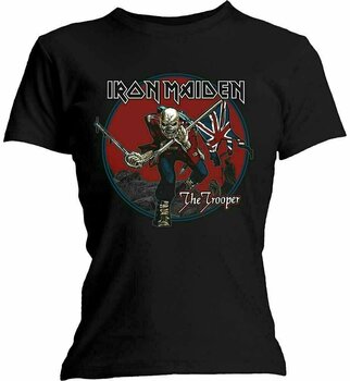 Риза Iron Maiden Риза Tee Trooper Red Sky Жените Черeн L - 1