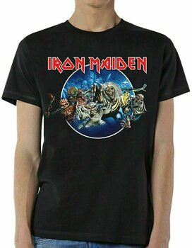 Camiseta de manga corta Iron Maiden Camiseta de manga corta Wasted Years Circle Unisex Negro L - 1