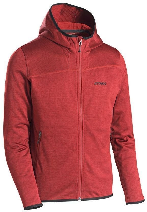 T-shirt/casaco com capuz para esqui Atomic Microfleece Hoodie Red Dahlia L Hoodie