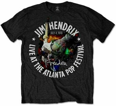 Shirt Jimi Hendrix Shirt Atlanta Pop Festival 1970 Unisex Zwart L - 1