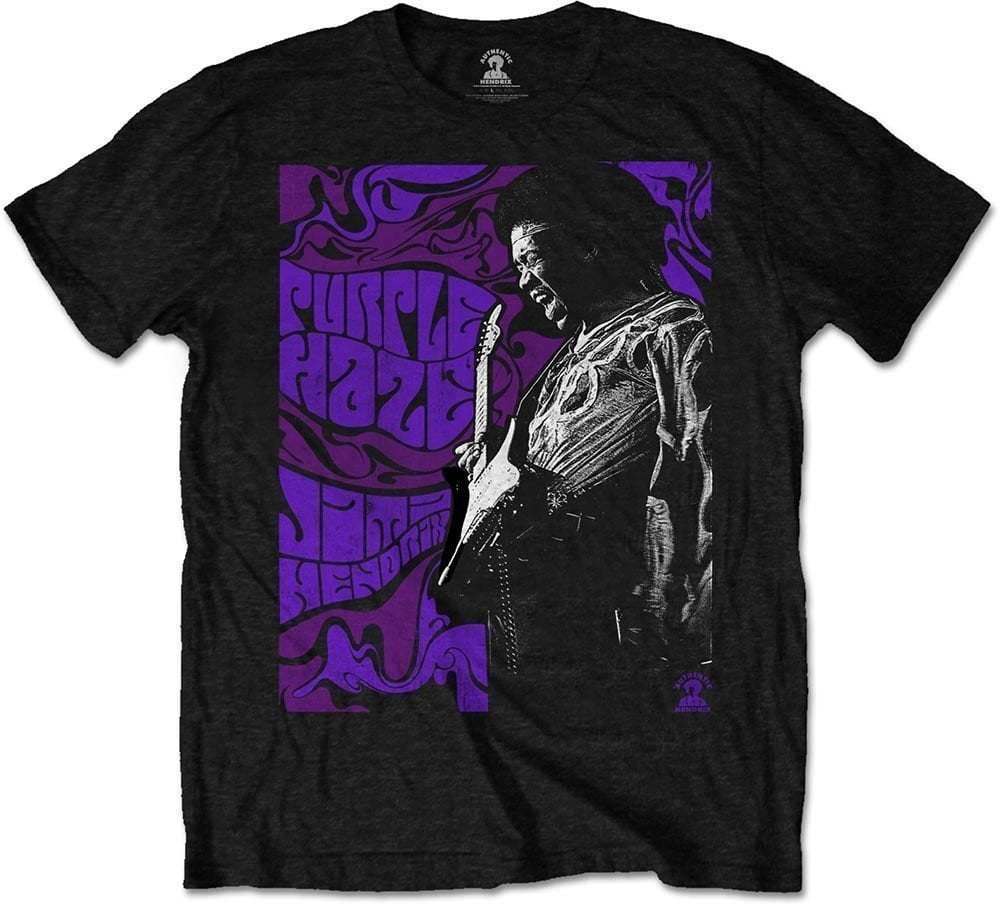 T-Shirt Jimi Hendrix T-Shirt Purple Haze Unisex Black L