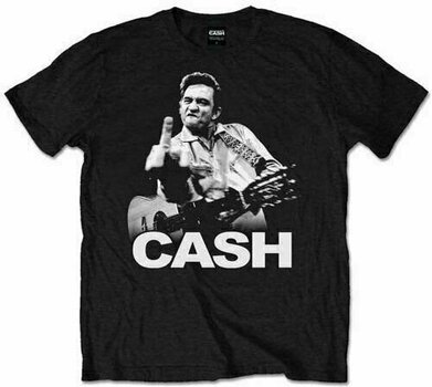Skjorte Johnny Cash Skjorte Finger Sort S - 1