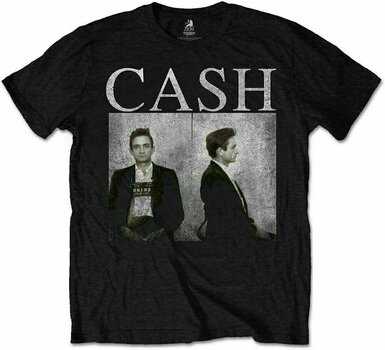 T-Shirt Johnny Cash T-Shirt Mug Shot Unisex Black L - 1