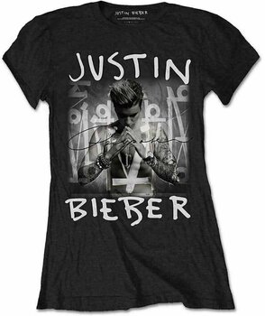Риза Justin Bieber Риза Purpose Logo Жените Черeн L - 1