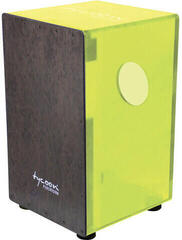 Tycoon Acrylic Neon Green Body Cajon Black Makah Burl Frontplate
