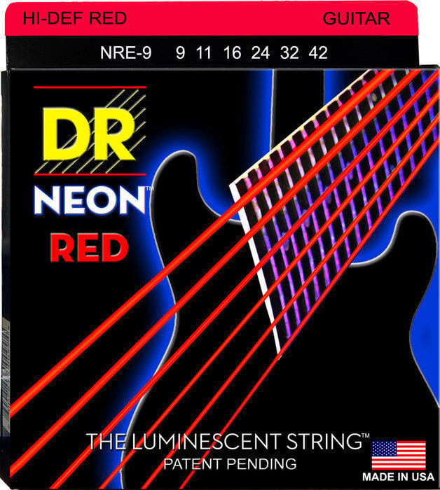 Cuerdas para guitarra eléctrica DR Strings NRE-9 Neon