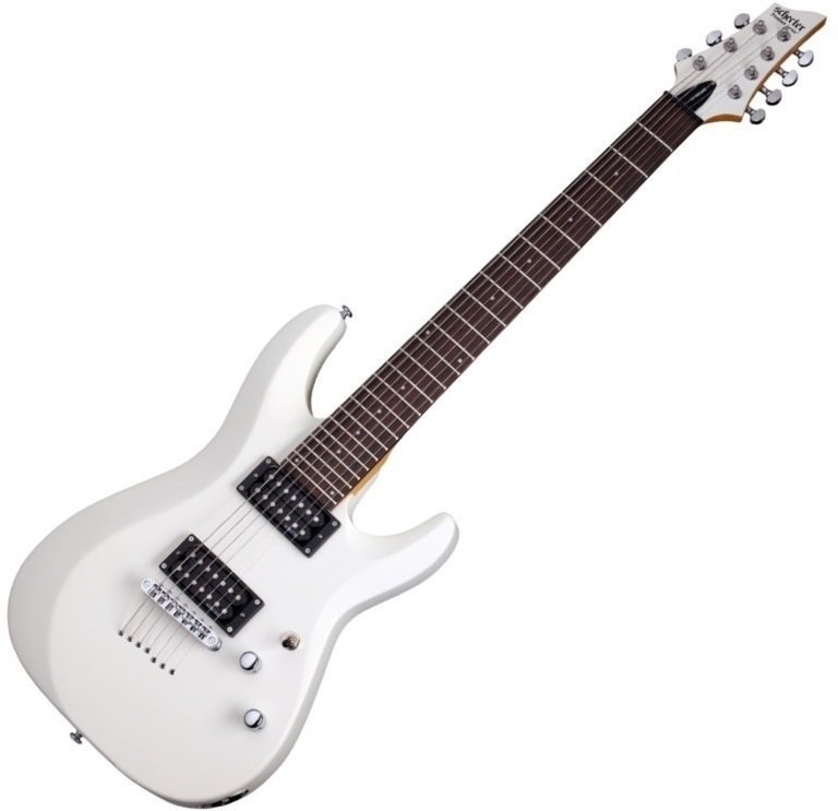 7-string Electric Guitar Schecter C-7 Deluxe Satin White