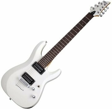 7-string Electric Guitar Schecter C-7 Deluxe Satin White
