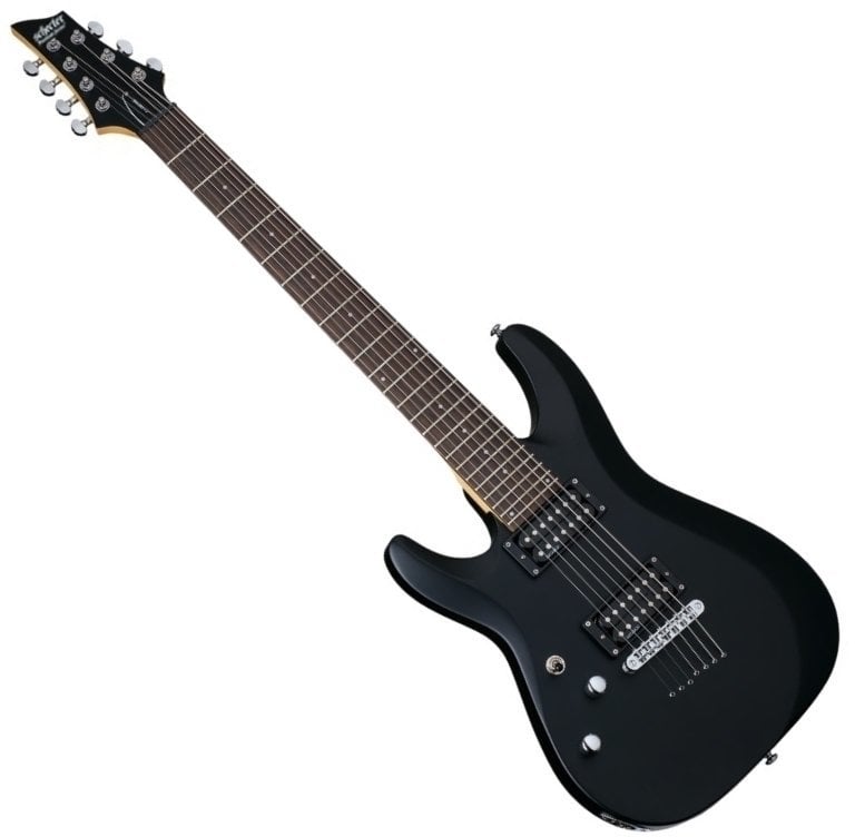 Linkshänder E-Gitarre Schecter C-7 Deluxe LH Satin Black