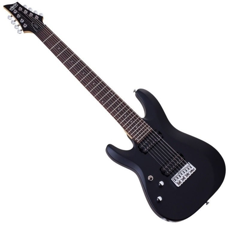 Elektrische gitaar voor linkshandige speler Schecter C-8 Deluxe LH Satin Black